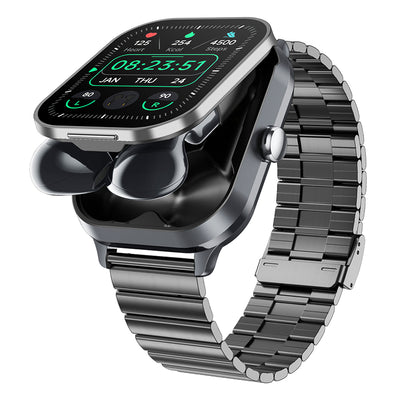D8pro 2.01-inch HD Screen Clamshell 2-in-1 Headset Design NFC Function bluetooth Call Heart Rate Blood Pressure SpO2 Monitor Sleep Monitoring Multi-sport Modes Smart Watch