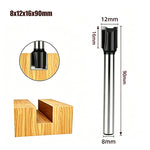 1 Pc Mortise Tenon Milling Inclined Router Bit 8mm Shank Double Edge Tungsten Steel Cutter for Laminate MDF Plywood Hardwood Softwood CNC Electric Router