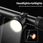 LinkMejor 100LM Mini Bike Headlight Taillight 200mAh Type-C Rechargeable 3 Modes Adjustable Warning Bicycle Light for MTB Night Riding Safety