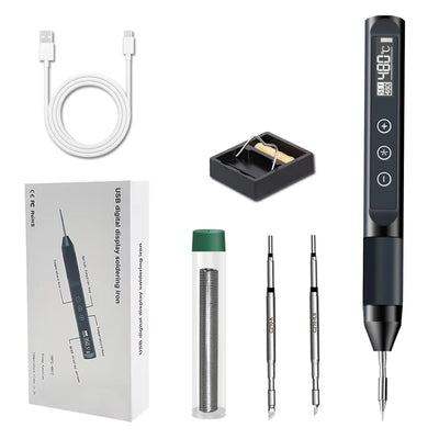 X210 Digital USB Soldering Iron 30W Temperature Adjustable 180°C-480°C Fast Heating OLED Screen Portable Welding Tool Universal 210 Heating Core