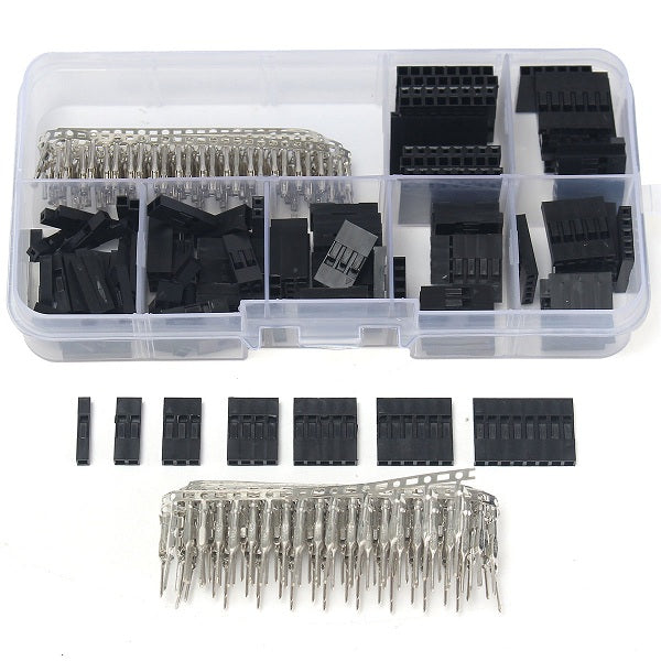 LinkMejor 310pcs 2.54mm Male Female Dupont Wire Jumper With Header Connector Housing Kit