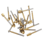 LinkMejor 20Pcs Titanium Coated Rotary File Cutters HSS Mini Burr Wood Working Milling Carving Rasp Drill Bits