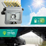 Elfeland 186 COB Solar Light 241 LED Solar Powered Motion Sensor Light 180° Adjustable Panel Wide Range Waterproof Energy-Efficient with Remote Control for Outdoor