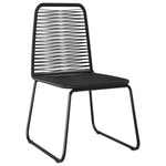 7 Piece Garden Dining Set PVC Rattan Black