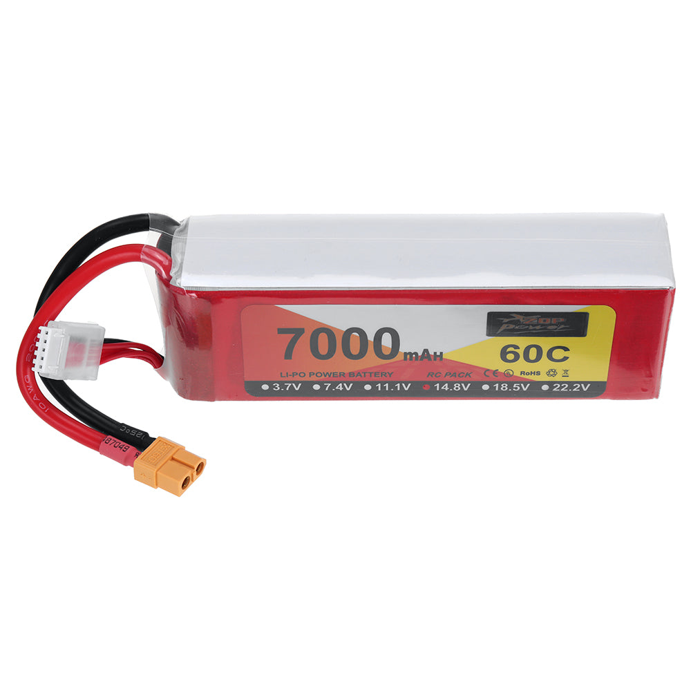 LinkMejor Power 14.8V 7000mAh 60C 4S LiPo Battery XT60 Plug for RC Racing Drone