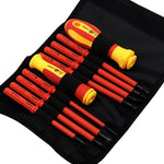 10 in 1 Insulated Screwdriver Set Home Maintenance Electrician Kit Anti Electric Red Ergonomic Handles for Electrical Repairs and Home Devices