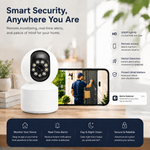 K12 Smart Indoor WiFi PTZ Camera 1080P Full HD 360° Color Night Vision Motion Two Way Audio Wireless Security Camera for Home Pet Monitor Baby Surveillance