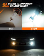 LinkMejor F1 Pair 4W 380LM Car LED Headlight Blubs 6000K Cool White IP67 Waterproof LED Fog Light Bulbs