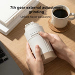 Comfook 15W 2-in1 Portable Coffee Grinder & Travel Mug 400ml Insulated Cup Built-in Pour Over Filter Rechargeable Coffee Maker for Travel & Office