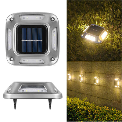 4Pcs 8*LEDs Solar Ground Light Waterproof Solar Light Warm Light Solar Garden Lamp Outdoor Courtyards Driveway Marker Light