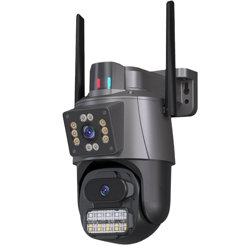 3MP+3MP Dual Lens WiFi Security Camera 5X Zoom Dual Screen PTZ Camera  ICSEE APP Outdoor Auto Tracking Color Night Vision AI Human Detection Two-Way Audio IP66 Waterproof Surveillance Camera