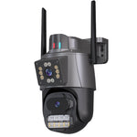 3MP+3MP Dual Lens WiFi Security Camera 5X Zoom Dual Screen PTZ Camera  ICSEE APP Outdoor Auto Tracking Color Night Vision AI Human Detection Two-Way Audio IP66 Waterproof Surveillance Camera