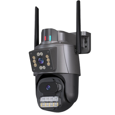3MP+3MP Dual Lens WiFi Security Camera 5X Zoom Dual Screen PTZ Camera  ICSEE APP Outdoor Auto Tracking Color Night Vision AI Human Detection Two-Way Audio IP66 Waterproof Surveillance Camera