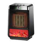 1500W 3D Dynamic Flame Heater PTC Rapid Heating Heater 2 Gear Hot Wind Ambient Light 4 Gears Timing Function for Home Office
