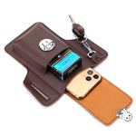 6.9-inch Mobile Phone Bag Men's Multifunctional Anti-theft Waterproof Waist Bag Hang Keys Belted Phone Pouch