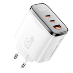 [GaN Tech] ESSAGER ES-CD56 100W 3-Port USB PD Charger with Digital Display USB-A+2USB-C PD3.2/3.0 QC2.0/3.0/4.0 SCP FCP PPS AVS AFC Fast Charging Wall Charger Adapter EU Plug for iPhone 17 17Pro 16 Pro Max 15 14 13 for Huawei Mate XTs for OPPO for VIVO