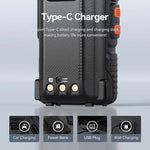 LinkMejor BF-K69 High Power Walkie Talkie Multi-Band Wireless Copy Frequency 999CH Type-C AM FM DTMF NOAA Portable 2 Way Ham Radios
