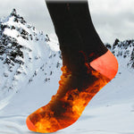 LinkMejor Heated Long Socks, Battery Life Up To 65°C, Warm Sports Cotton Socks for Winter Outdoor Sports