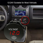 LinkMejor Digital Voltmeter 12V Waterproof Voltmeter Battery Tester with Digital Touch Display Panel for Car and Marine