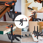 4PCS F-Bar Clamp Woodworking Clamp 4Inch Bar F Clamps Clip Wood Carpenter Tool Grip Quick Ratchet Release Squeeze Woodworking DIY Hand Tool Kit