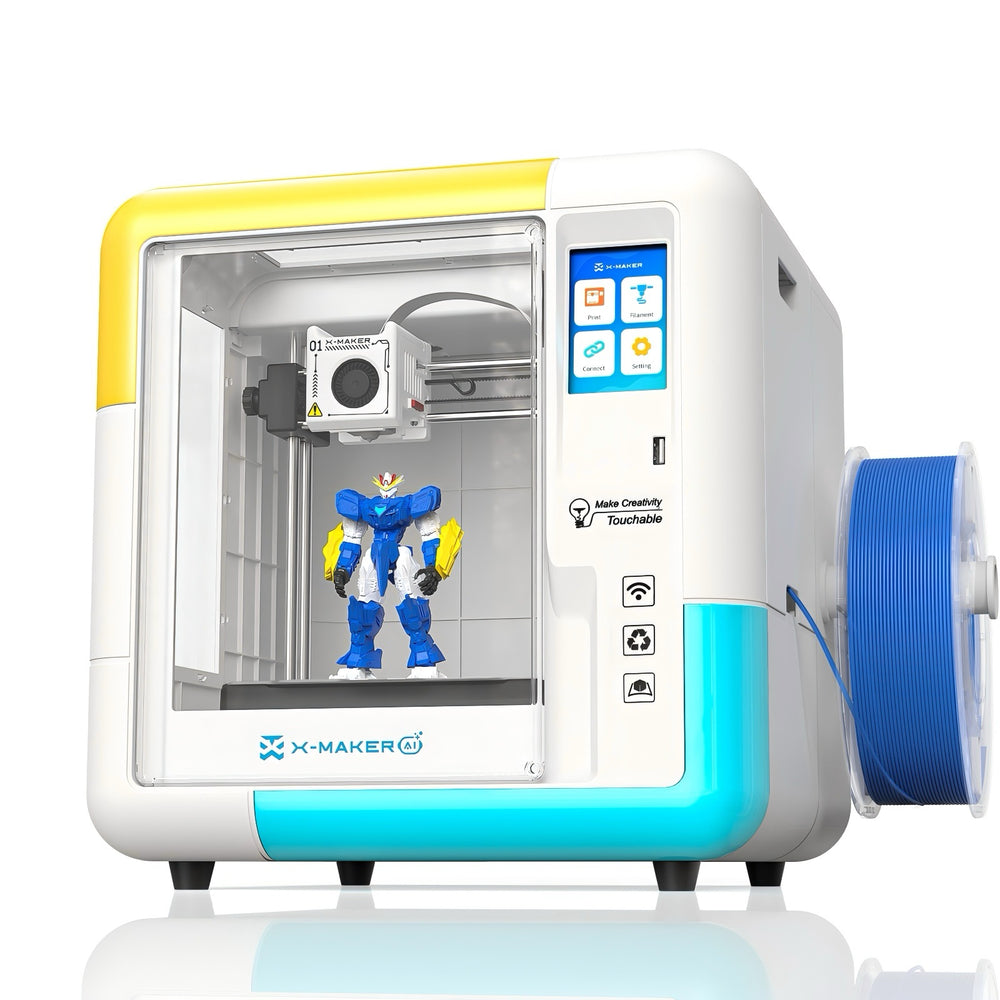 [EU/US Direct]AOSEED X-MAKER AI Kids' 3D Printer V4.0 Fully Enclosed 0.05mm High Precision 400mm/s Fast Printing 150×150×150mm Build Volume Kids-Friendly with 16+ Creative Design Apps