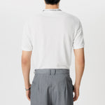 LinkMejor Mens Half-collar Solid Knitted pit-stripe Short Sleeve T-shirt