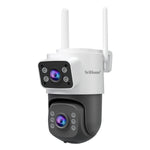 SriHome SH074 4MP Dual Lens PTZ Camera Dual-Screen Full Color Night Vision Human Motion Two-Way Audio Visual Alarm IP66 Waterproof WIFI Surveillance IP Camera for Outdoor Safety
