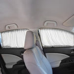 2pcs Universal Car Sunshade Side Window Curtains Automatic Folding UV Protection Pure Cloth Sun Visor Covers Thermal Insulation