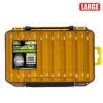 LinkMejor 12/14 Compartments Double Sided Fishing Tackle Box Y-slot Fishing Gear Organizer Fishing Tool Storage Case