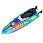 LinkMejor V777 RTR 2.4G RC Boat Double-sided Rotary Forward Stunt Driving Glowing LED Lights Ship High Speed Remote Control Vehicles Models Toys
