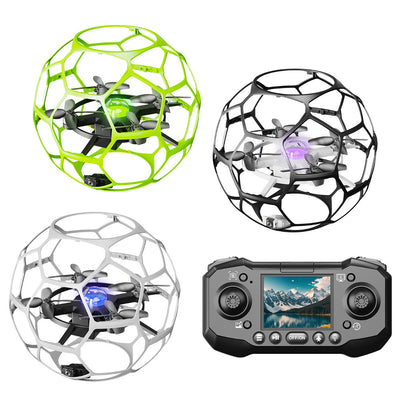 T26 Flying Football WiFi FPV with HD Camera Optical Flow Hovering Headless Mode 360° Stunt Spin Highlight LED Light Kids Gifts 2.4G 4CH 6-Axis Brushless Remote Control RC Toys Drone Quadcopter RTF