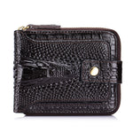 Ekphero Mens Wallet Genuine Leather Crocodile Pattern Short Coin Purse Luxurious High-Quality Multi Slot Thick Anti-Theft Card Bag