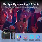 LinkMejor 50W bluetooth Speaker Portable Karaoke Speaker with Dual Microphones 360° HD Stereo Surround Sound RGB Light 8000mAh Battery TWS Pairing Support USB AUX TF Card Playback Wireless KTV Speakers