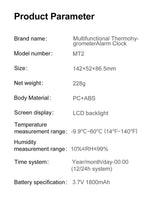 Atuman MT2 3in1 Multifunctional Hygrometer Alarm Clock Timer -9.9°C~60°C LCD Display Temperature Humidity Monitor Accurate Environmental Monitoring