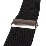 Mens Classic Black Suspenders Elastic Y-Back Adjustable Braces with 3 Metal Clips