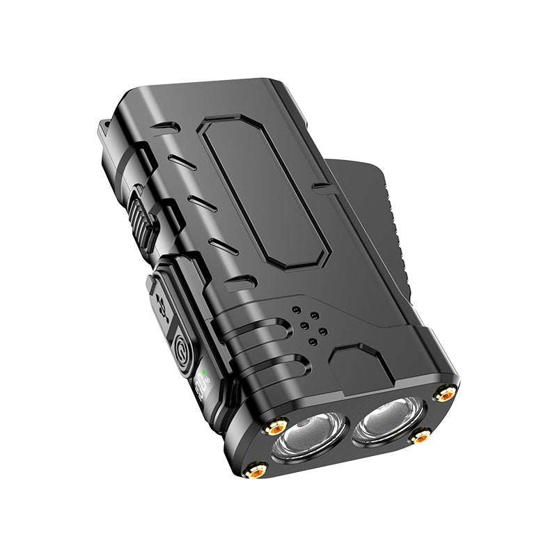 Bikight Hand Crank Emergency Flashlight 600mAh 3W 100m Range Type-C Rechargeable Dynamo LED Camping Light Two Power Sources LCD Display