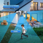 10K UHD WiFi 6 PTZ Camera 8MP Wireless Outdoor 10X Zoom Three Screen Four Lens Automatic Tracking Two-way Intercom Waterproof Security CCTV Camera