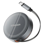 LinkMejor Z19 3-in-1 15W Wireless Charger with Retractable Cable Phone Stand Design Fast Wireless Charging Pad for Smart Phones for iPhone 17 17Pro 16 15 Pro Max for HUAWEI for SAMSUNG for Apple Watch for Airpods