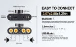 X50H Audio Amplifier 2.0 Channel 20W+20W Bluetooth Amp with Remote Control Supports Bluetooth/USB/AUX Input