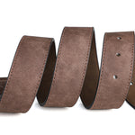120-130cm Vintage Casual PU Leather Belt for Men Women Classic Alloy Pin Buckle Waist Strap for Daily Pants