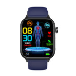 ET570 1.96inch HD Screen bluetooth Call ECG Heart Rate Blood Pressure Blood Oxygen Monitor Noninvasive Blood Glucose Measurement Uric Acid Blood Lipid Testing BMI Body Fat Sleep Monitoring Multi-sport Modes Music Playback IP68 Waterproof Smart Watch