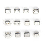 60pcs 12 Types Mini USB Socket Set Stainless Steel Port High Durability Easy to Store and Carry Industrial Control Components