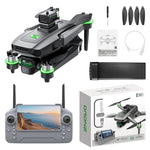 LinkMejor ZH8 WiFi FPV with 4.3inch LCD Screen Controller HD Camera Servo Gimbal 360° Obstacle Avoidance One-Key Airdrop Optical Flow Positioning Brushless Foldable RC Drone Quadcopter RTF