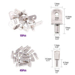 120Pcs 4 Styles Shelf Pins Kit Nickel Plated Iron Shelf Bracket Pegs 5mm 6mm Cabinet Furniture Shelf Support Pins