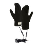 LinkMejor USB Charging Touchscreen Heated Gloves Knitted Thermal Coldproof Winter Warm Gloves for Outdoor Sports