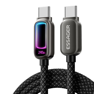 LinkMejor ES-X81 240W Type-C to Type-C RGB Cable QC PD SCP FSPFast Charging Data Transmission Thickened Copper Core Line 1M/2M Long for iPhone 17 17 Pro 16 Pro Max 15 14 for Xiaomi 17pro for OPPO for VIVO