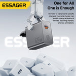 [GaN Tech] ESSAGER ES-CD65 65W 2-Port USB PD Charger USB-A+USB-C PD3.0 QC2.0/3.0/4.0 AFC PPS SCP FCP Fast Charging Wall Charger Adapter EU Plug for iPhone 17 17Pro 16 Pro Max 15 14 for Xiaomi 17pro for HUAWEI for OPPO