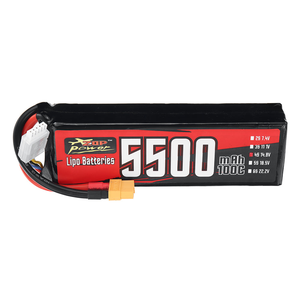 LinkMejor 14.8V 5500mAh 100C 4S 81.4Wh LiPo Battery XT60 Plug for RC FPV Racing Drone Airplane Helicopter Quadcopter