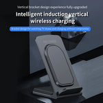 15W Desktop Vertical Wirelss Charger Fast Wireless Charging Holder Stand for iPhone 17 17Pro 16 Pro Max 15 14 13 for Xiaomi 17pro for Samsung Galaxy S25 Ultra for Huawei Mate XTs
