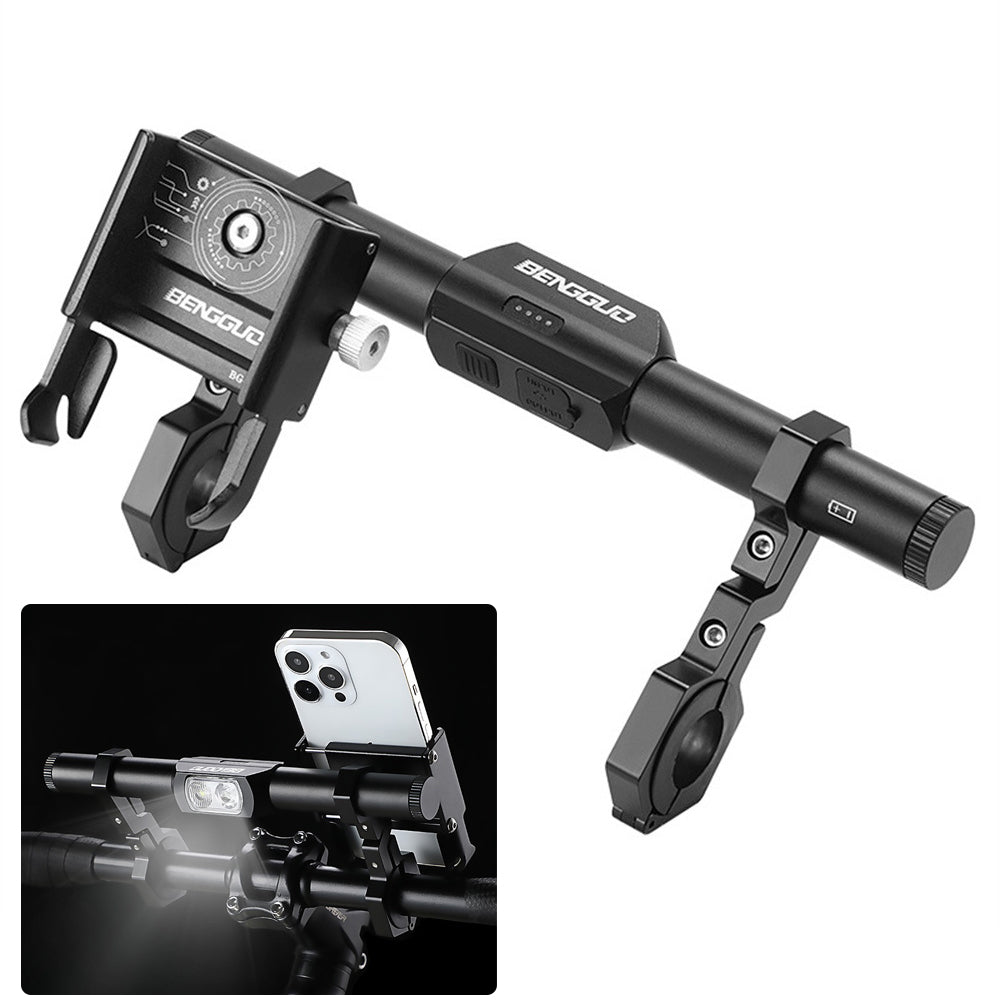 LinkMejor BG-0797 400LM Bicycle Headlight Handlebar Extension Bracket with Phone Holder Type-C Charging Waterproof Bike Mount  (No Batteries)